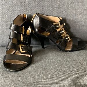 Michael Kors Black Buckle Heels 7.5